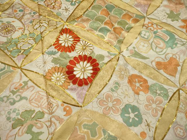 平和屋着物■豪華振袖　駒刺繍　飛鶴吉祥花文　金彩　正絹　逸品　CABL5758ou