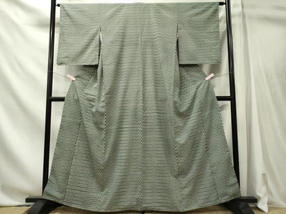 平和屋着物■上質な小紋　矢羽文様　正絹　逸品　CABL5759ou