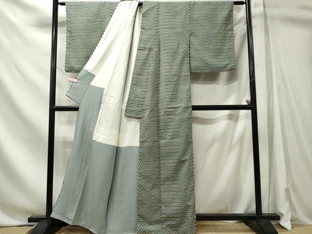 平和屋着物■上質な小紋　矢羽文様　正絹　逸品　CABL5759ou