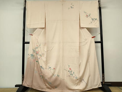 平和屋着物■訪問着　友禅　枝葉花文　反端付き　正絹　逸品　未使用　CABL5761ou