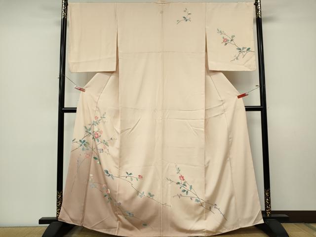 平和屋着物■訪問着　友禅　枝葉花文　反端付き　正絹　逸品　未使用　CABL5761ou