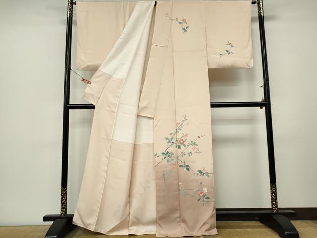 平和屋着物■訪問着　友禅　枝葉花文　反端付き　正絹　逸品　未使用　CABL5761ou