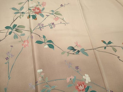平和屋着物■訪問着　友禅　枝葉花文　反端付き　正絹　逸品　未使用　CABL5761ou