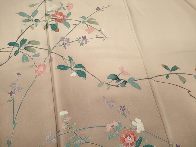 平和屋着物■訪問着　友禅　枝葉花文　反端付き　正絹　逸品　未使用　CABL5761ou