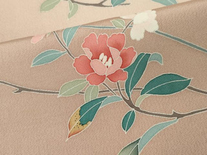 平和屋着物■訪問着　友禅　枝葉花文　反端付き　正絹　逸品　未使用　CABL5761ou
