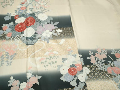 平和屋着物■訪問着　花籠文　暈し染め　正絹　逸品　CABL5763ou