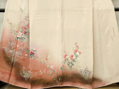 平和屋着物■訪問着　流水枝花文　暈し染め　金彩　正絹　逸品　CABL5765ou