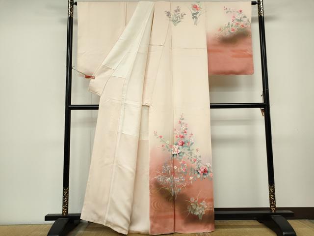 平和屋着物■訪問着　流水枝花文　暈し染め　金彩　正絹　逸品　CABL5765ou