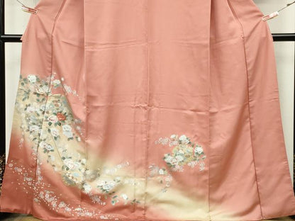 平和屋着物■訪問着　刺繍　雪輪枝花文　暈し染め　金彩　正絹　逸品　CABL5770ou