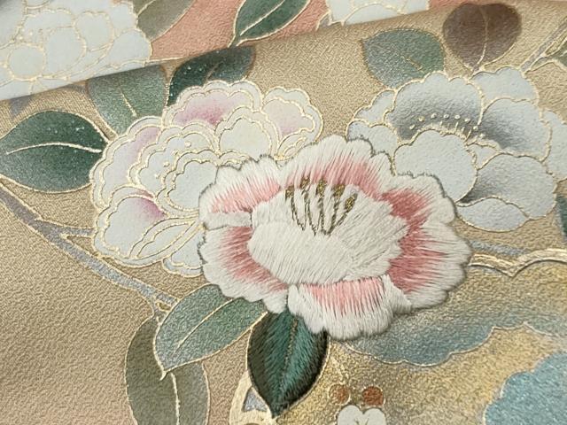 平和屋着物■訪問着　刺繍　雪輪枝花文　暈し染め　金彩　正絹　逸品　CABL5770ou