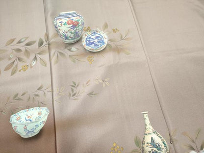 平和屋着物■豪華色留袖　手描き　陶器文　暈し染め　金彩　正絹　逸品　CABL5774ou