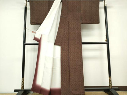 平和屋着物■上質な小紋　蜀江花文　鬼しぼ縮緬　正絹　逸品　CABL5775ou