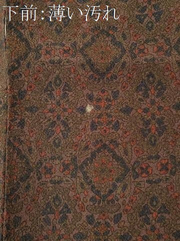 平和屋着物■上質な小紋　蜀江花文　鬼しぼ縮緬　正絹　逸品　CABL5775ou