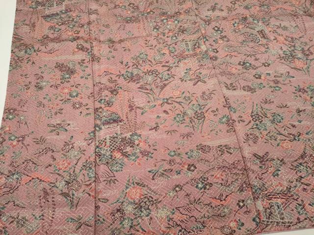 平和屋着物■上質な小紋　作家物　風景草花文　正絹　逸品　CABL5776ou