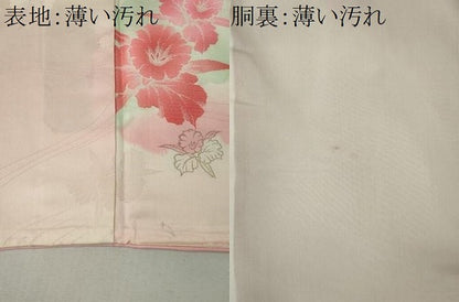 平和屋着物■上質な小紋　雲取り流水花文　暈し染め　金糸　正絹　逸品　CABL5778ou