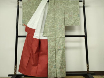 平和屋着物■本場大島紬　7マルキ　草花文　正絹　逸品　CABL5779ou