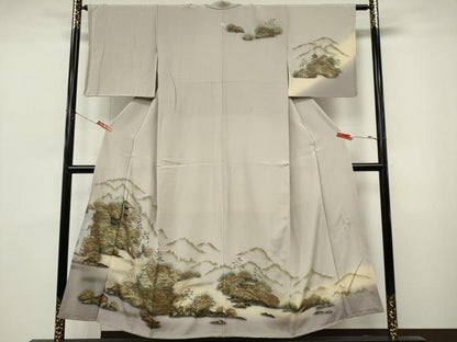 平和屋着物■訪問着　作家物　遠山風景文　正絹　逸品　CABL5780ou