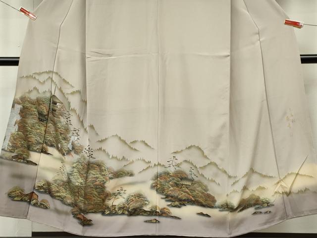 平和屋着物■訪問着　作家物　遠山風景文　正絹　逸品　CABL5780ou