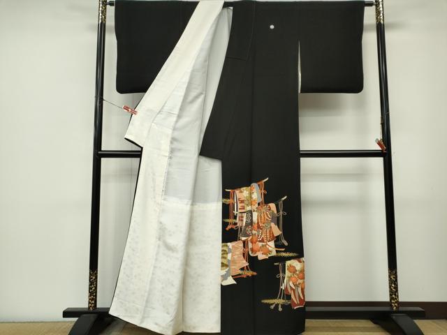 平和屋着物■豪華黒留袖　誰が袖花文　金彩　正絹　逸品　CABL5785ou