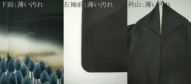 平和屋着物■豪華黒留袖　作家物　樹林文　暈し染め　金彩　正絹　逸品　CABL5790ou