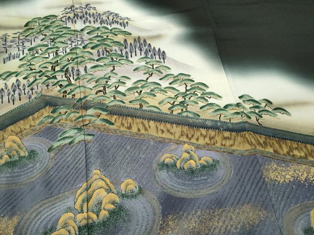 平和屋着物■豪華黒留袖　作家物　樹林文　暈し染め　金彩　正絹　逸品　CABL5790ou