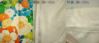 平和屋着物■訪問着　駒刺繍　草花文　金彩　正絹　逸品　CABL5793ou