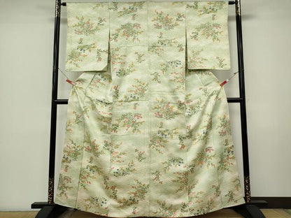 平和屋着物■上質な小紋　草花文　暈し染め　正絹　逸品　CABL5795ou