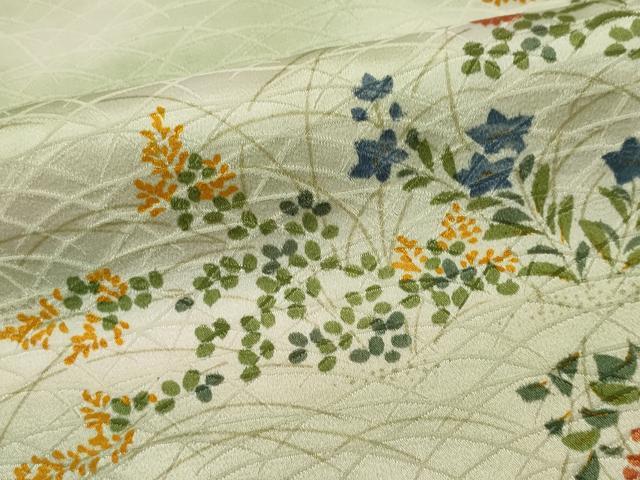 平和屋着物■上質な小紋　草花文　暈し染め　正絹　逸品　CABL5795ou