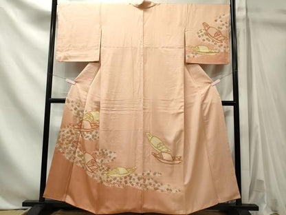 平和屋着物■訪問着　駒刺繍　舟草花文　暈し染め　金彩　正絹　逸品　CABL5840ou