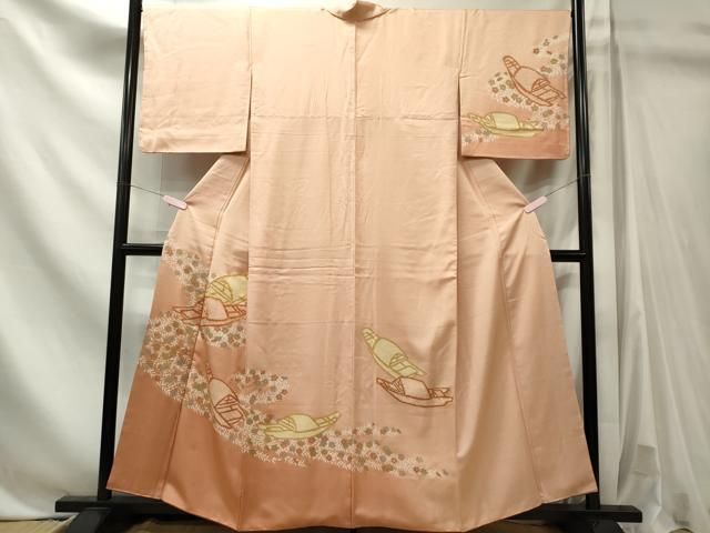 平和屋着物■訪問着　駒刺繍　舟草花文　暈し染め　金彩　正絹　逸品　CABL5840ou
