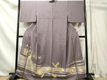平和屋着物■豪華色留袖　作家物　飛鶴文　金糸　正絹　逸品　CABL5845ou