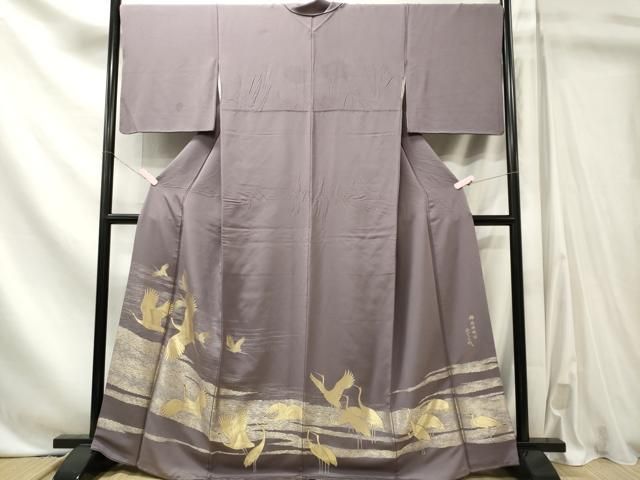 平和屋着物■豪華色留袖　作家物　飛鶴文　金糸　正絹　逸品　CABL5845ou