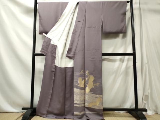 平和屋着物■豪華色留袖　作家物　飛鶴文　金糸　正絹　逸品　CABL5845ou
