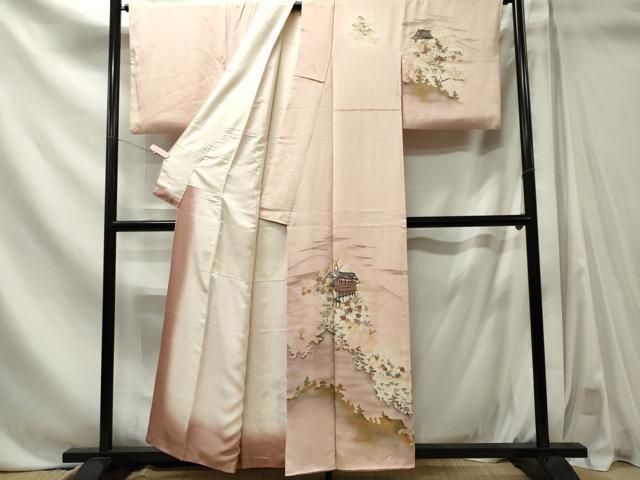 平和屋着物■訪問着　風景文　暈し染め　金彩　正絹　逸品　CABL5853ou