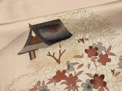 平和屋着物■訪問着　風景文　暈し染め　金彩　正絹　逸品　CABL5853ou