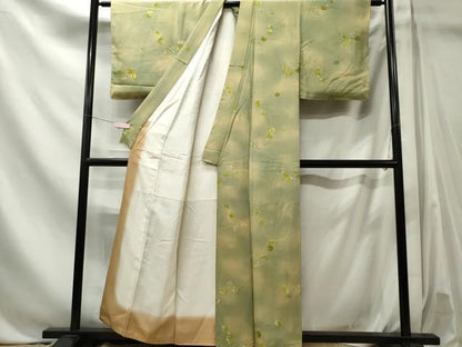 平和屋着物■上質な小紋　草花文　暈し染め　正絹　逸品　CABL5858ou