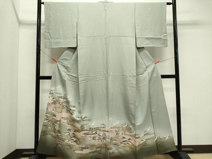 平和屋着物■豪華色留袖　作家物　飛鶴風景文　暈し染め　金銀彩　三越扱い　正絹　逸品　CABL5877ou