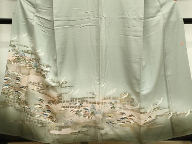 平和屋着物■豪華色留袖　作家物　飛鶴風景文　暈し染め　金銀彩　三越扱い　正絹　逸品　CABL5877ou