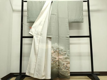 平和屋着物■豪華色留袖　作家物　飛鶴風景文　暈し染め　金銀彩　三越扱い　正絹　逸品　CABL5877ou