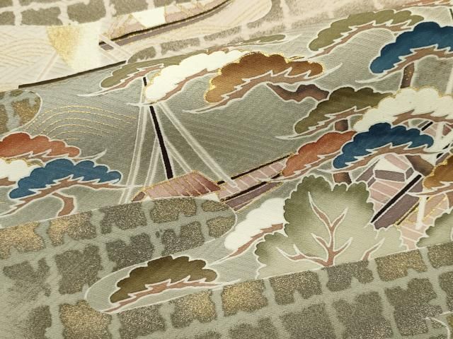 平和屋着物■豪華色留袖　作家物　飛鶴風景文　暈し染め　金銀彩　三越扱い　正絹　逸品　CABL5877ou