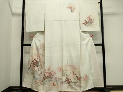 平和屋着物■訪問着　御所車風景花文　暈し染め　正絹　逸品　CABL5882ou