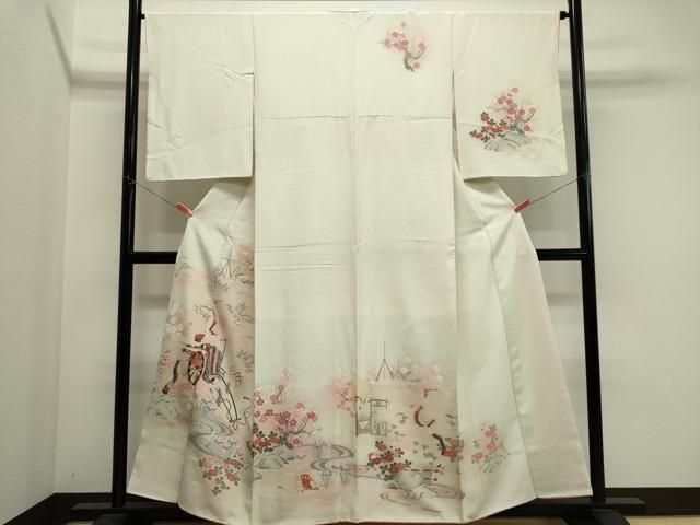 平和屋着物■訪問着　御所車風景花文　暈し染め　正絹　逸品　CABL5882ou