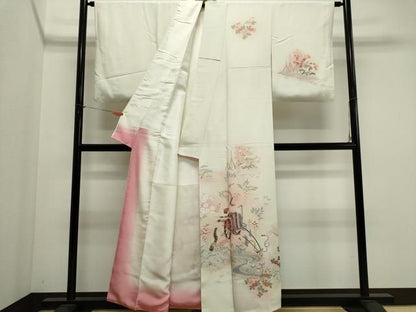 平和屋着物■訪問着　御所車風景花文　暈し染め　正絹　逸品　CABL5882ou