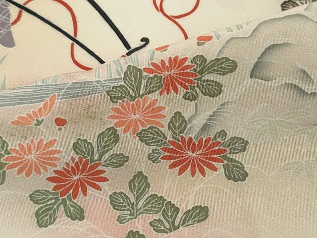 平和屋着物■訪問着　御所車風景花文　暈し染め　正絹　逸品　CABL5882ou