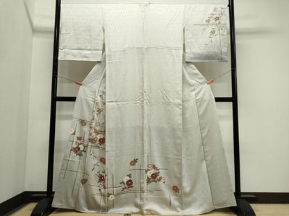平和屋着物■訪問着　鴛鴦花文　暈し染め　正絹　逸品　CABL5884ou