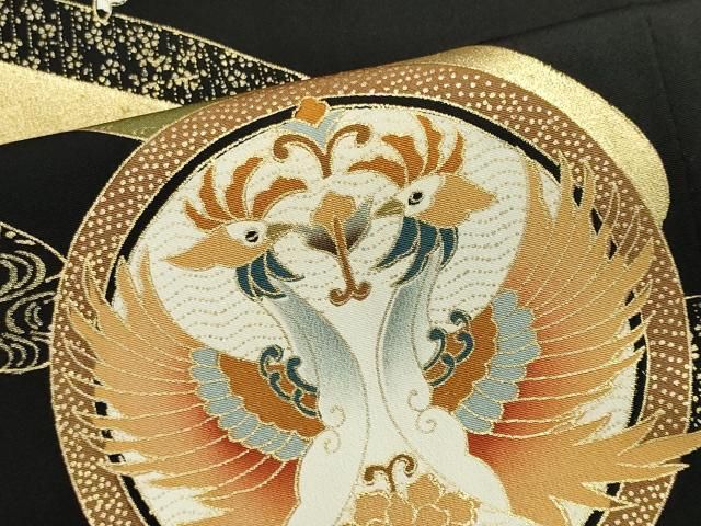 平和屋着物■豪華黒留袖　向かい鳳凰吉祥文　金彩　正絹　逸品　CABL5886ou