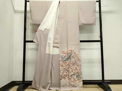 平和屋着物■豪華色留袖　作家物　飛鶴枝花文　金彩　正絹　逸品　CABL5889ou