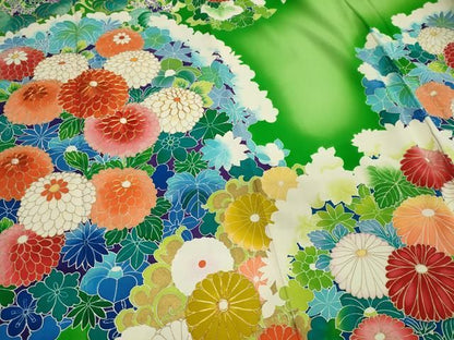 平和屋着物■豪華振袖　駒刺繍　草花丸文　暈し染め　金彩　正絹　逸品　CABL5890ou