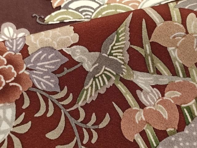 平和屋着物■訪問着　吉祥花鳥文　正絹　逸品　CABL5900ou