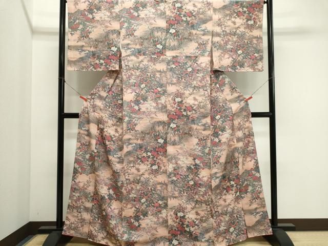 平和屋着物■上質な小紋　花鳥文　金彩　正絹　逸品　CABL5902ou